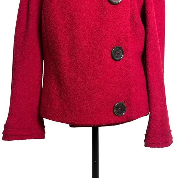 Vintage Carolina Herrera New York Red Virgin Wool Jacket – Size 16 - Picture 2 of 16
